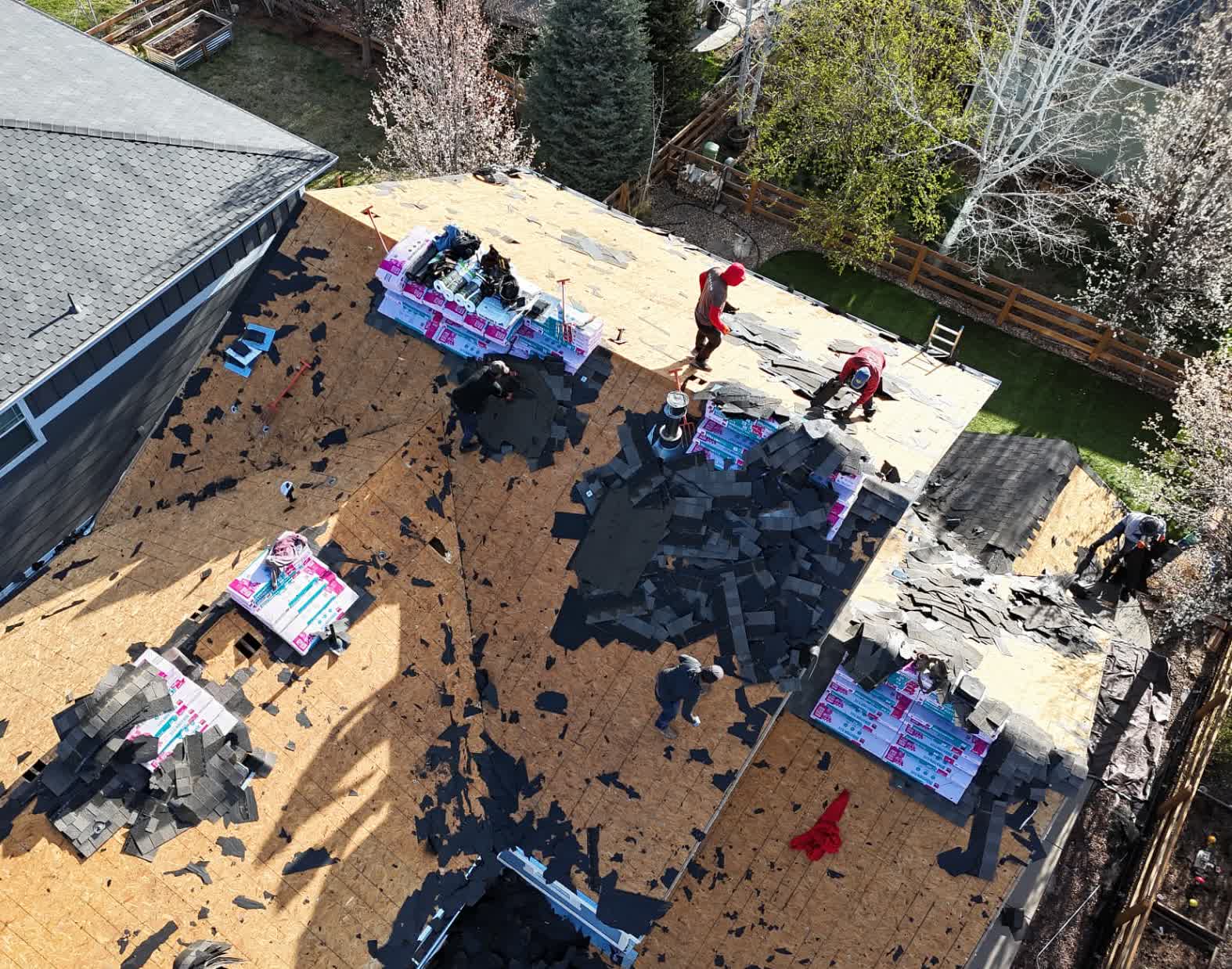 Full crew, stripped to deck, Erie, CO