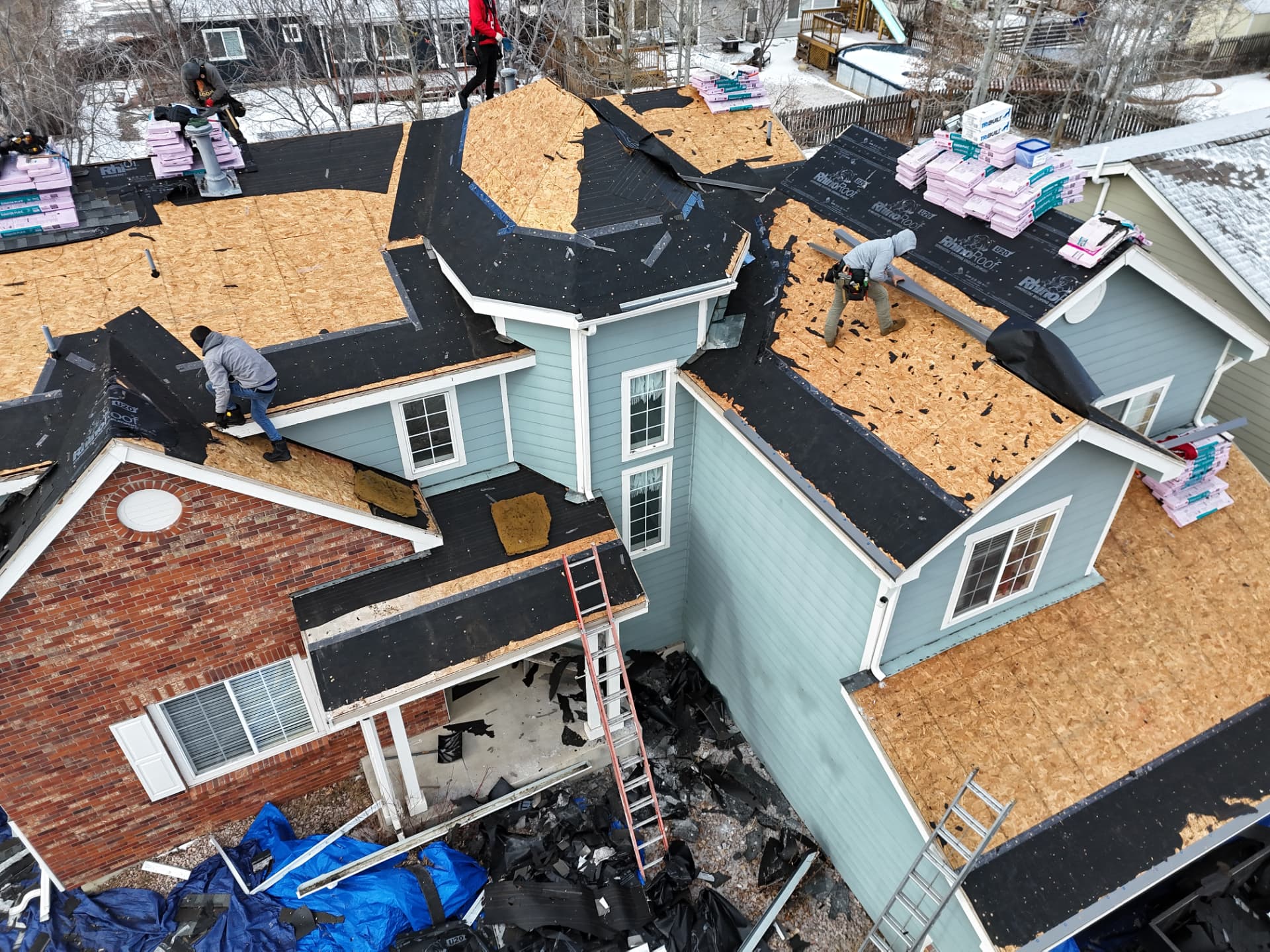 Winter deck inspection, Longmont, CO