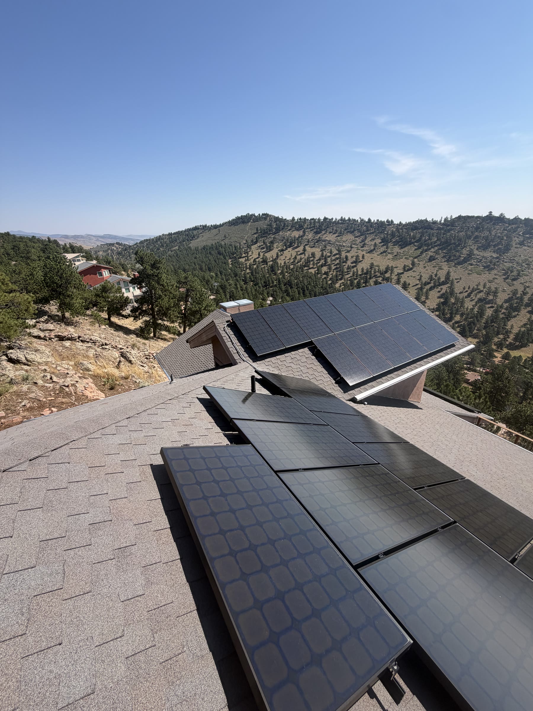 Solar array reset in the foothills, Boulder foothills, CO